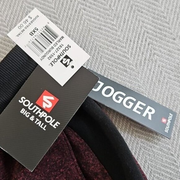 SouthPole Jogger Sweatpants 5XB Track Athletic Lounge Pants Maroon NWT Classic - Picture 3 of 14